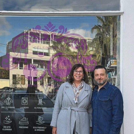 Catherine Cluning, CEO of the Drycleaning Institute of Australia and Emmanuel | Irene’s Dry Cleaning