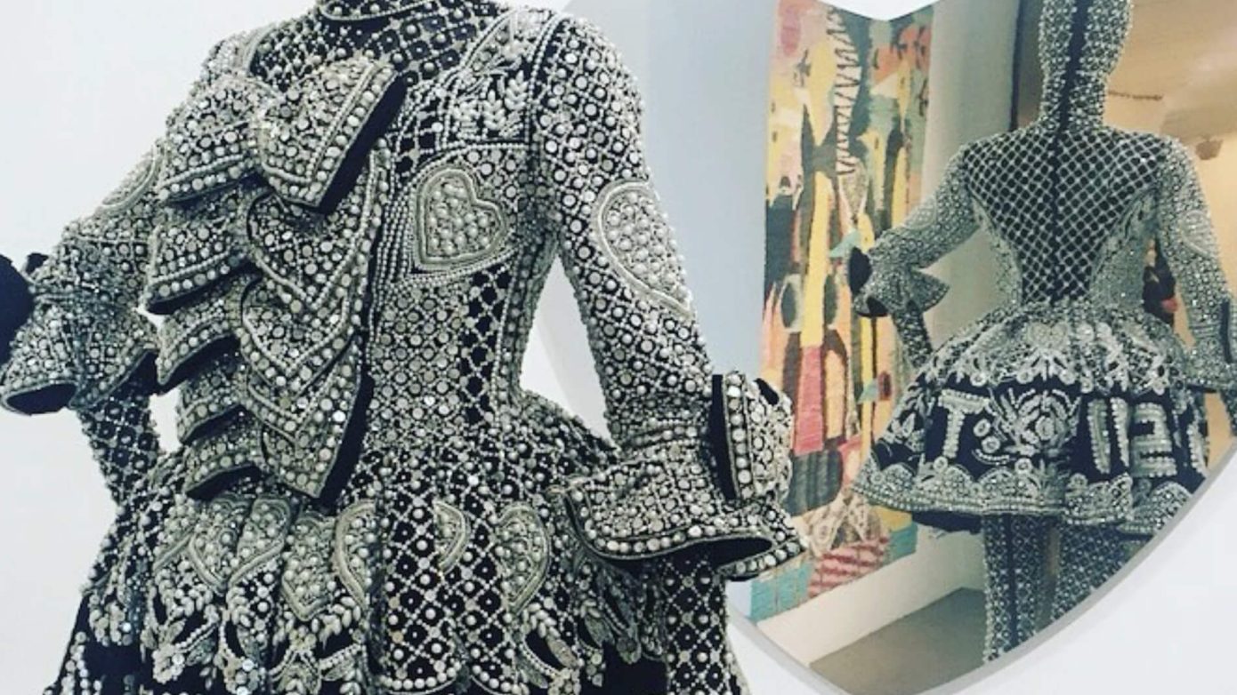 Satin and silk tulle outfit, designed by UK designer Richard Quinn | Irene’s Dry Cleaning