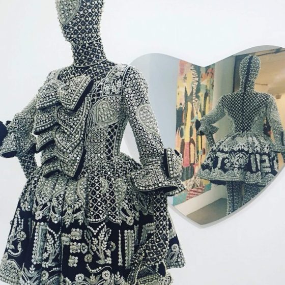 Satin and silk tulle outfit, designed by UK designer Richard Quinn | Irene’s Dry Cleaning